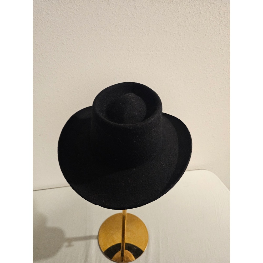 Renegade 6 7/8 Black Wool Gambler Hat Made In USA - Picture 3 of 8